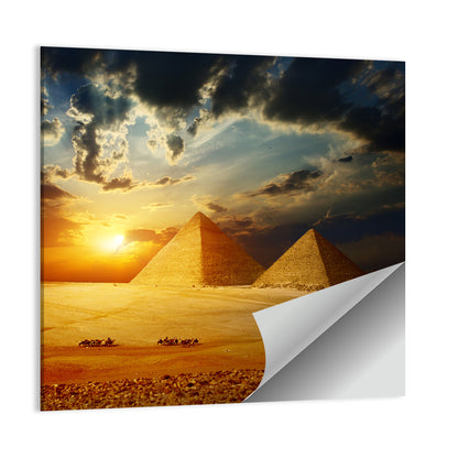Great Pyramids of Giza at Dusk Wall Art