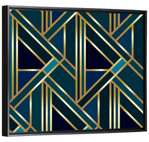 Golden Geometric Pattern Wall Art