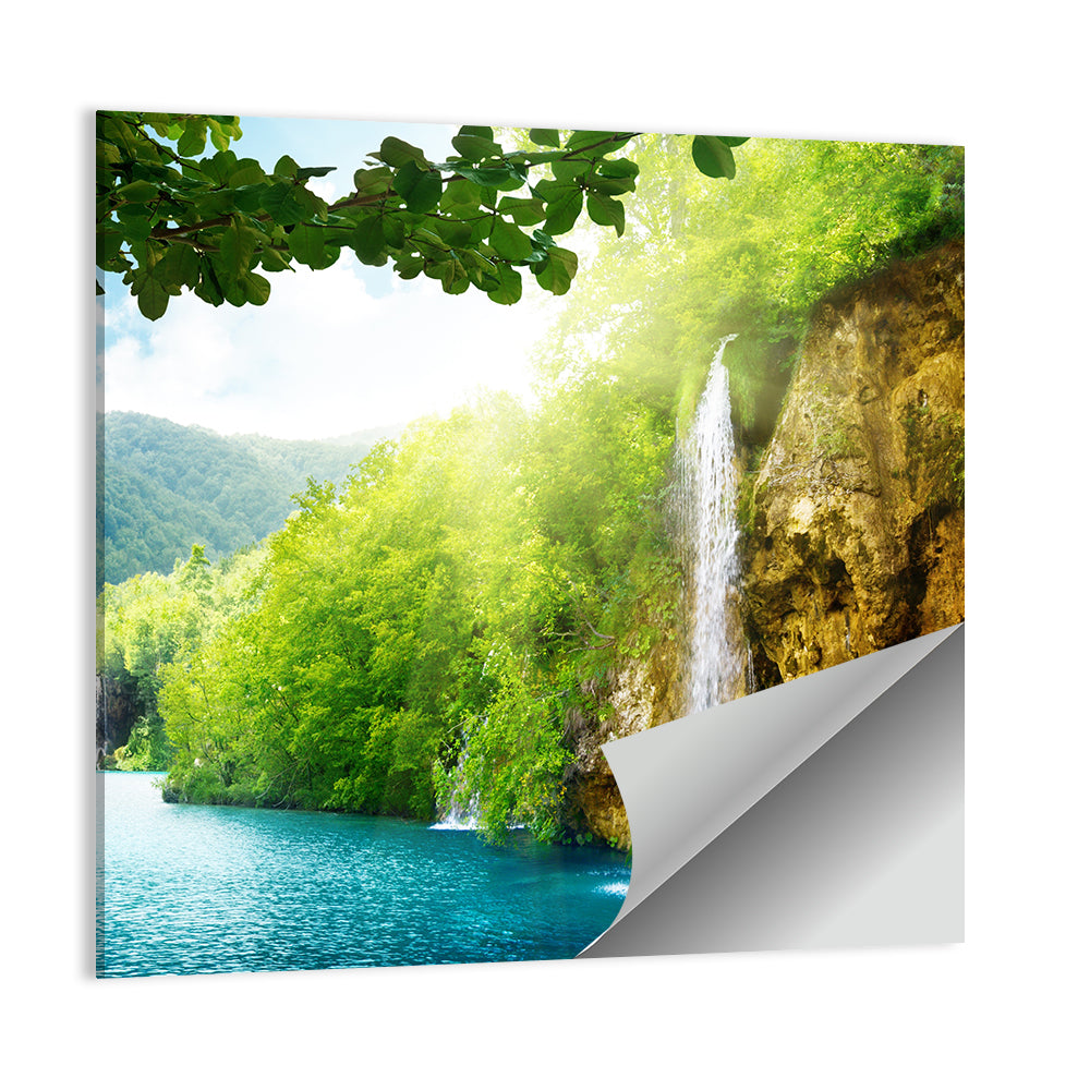 Plitvice Lakes Forest Waterfall Wall Art