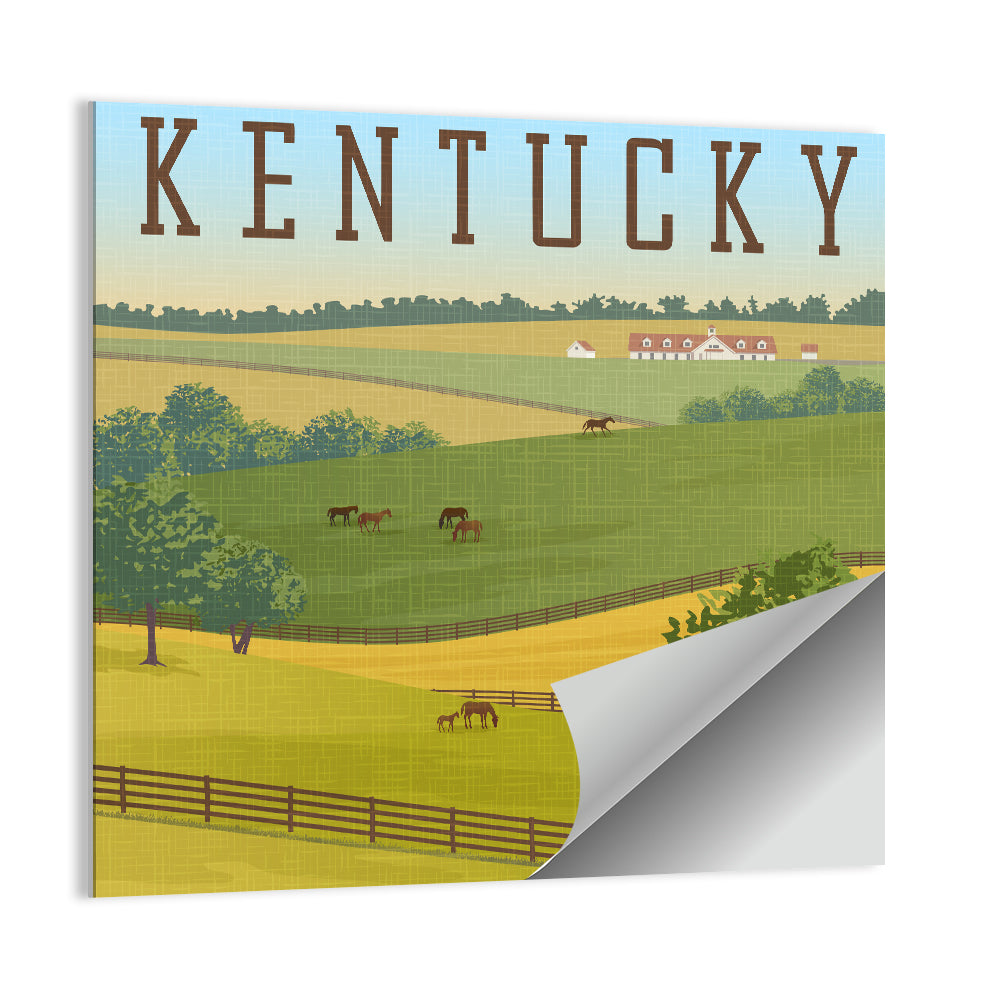 Kentucky Rolling Hills Illustration Wall Art
