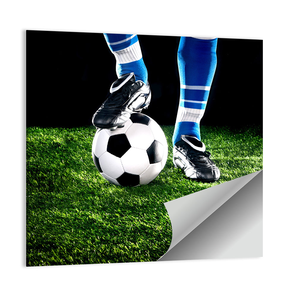 Soccer Ball Underfoot Close-up Wall Art