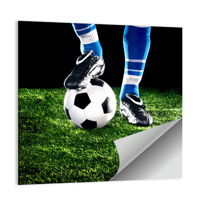 Soccer Ball Underfoot Close-up Wall Art