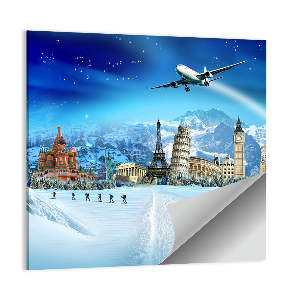 Global Winter Travel Montage Wall Art