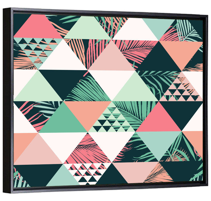 Geometric Tropical Palm Leaves Wall Art