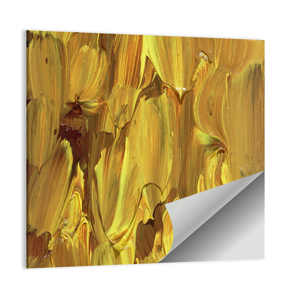 Golden Impasto Oil Study Wall Art
