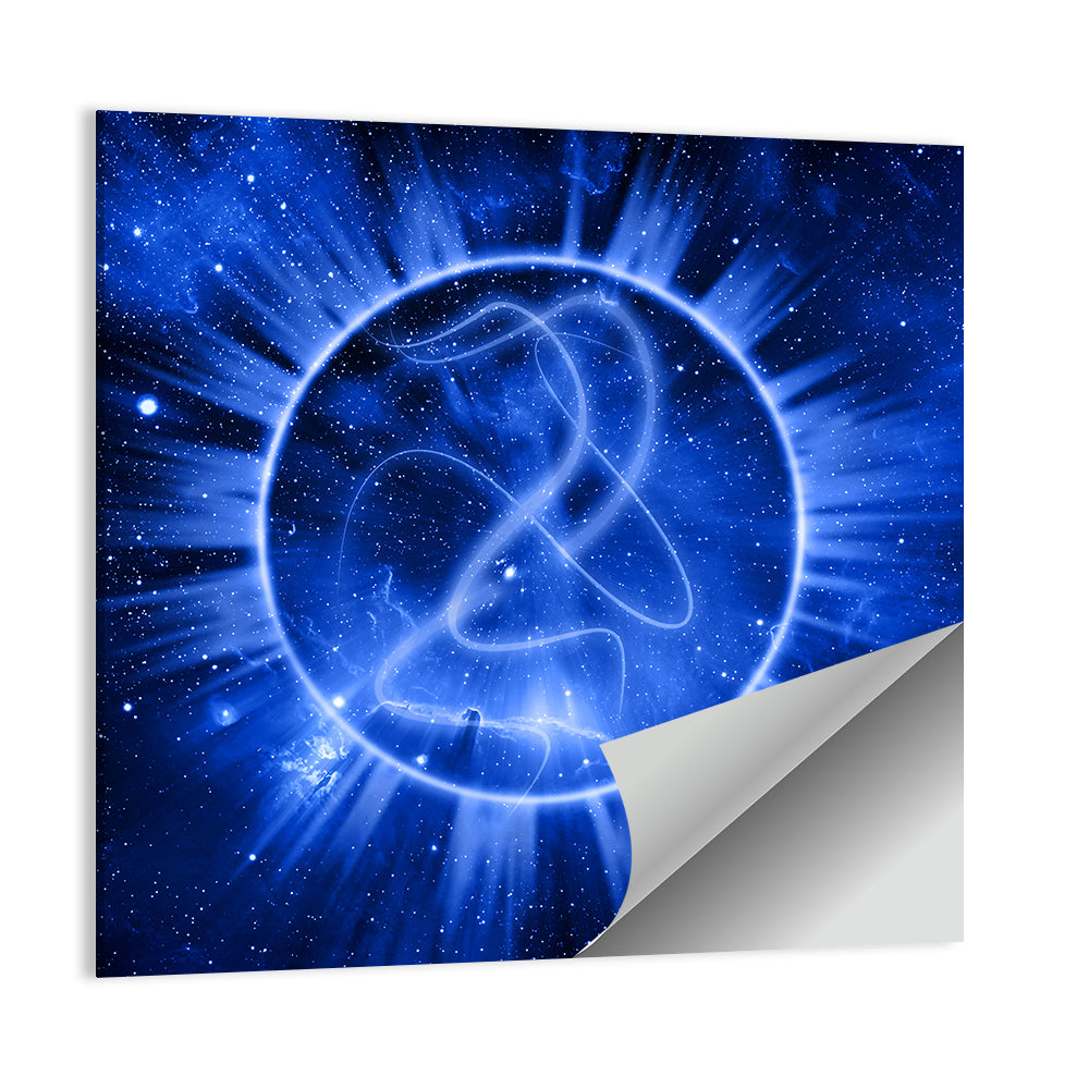 Cosmic Rays Over Blue Nebula Wall Art