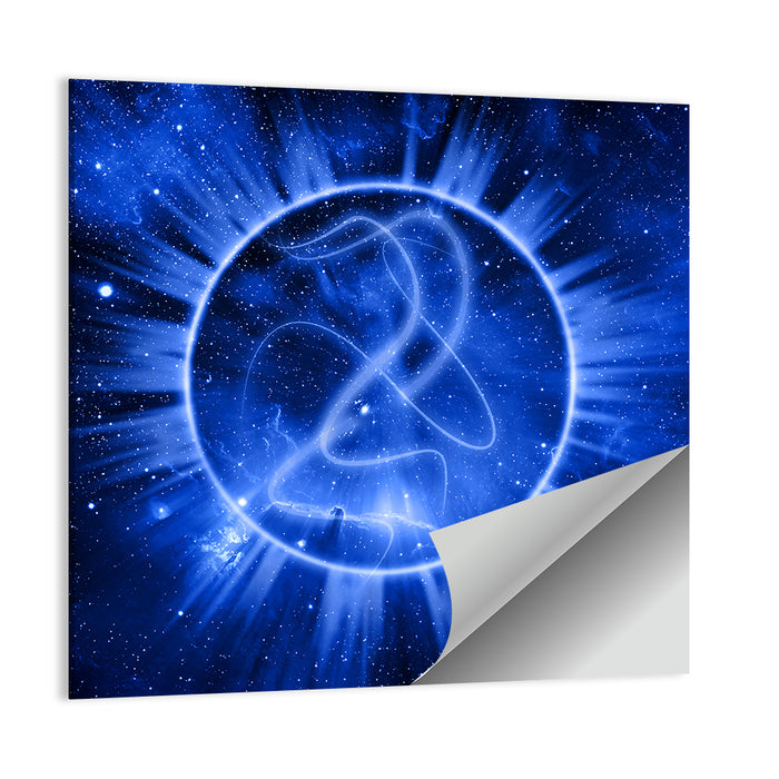Cosmic Rays Over Blue Nebula Wall Art as a poster print