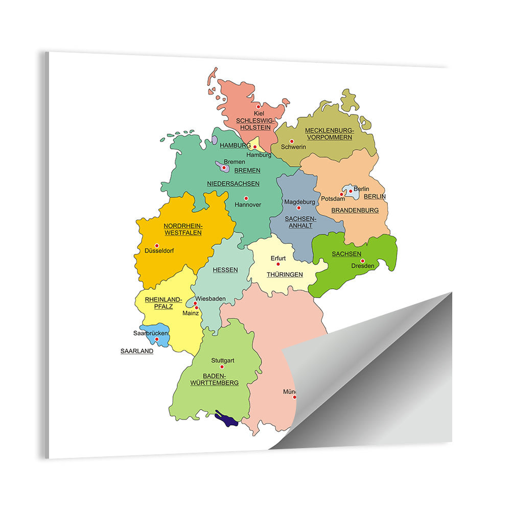 Germany Map Infographic Wall Art