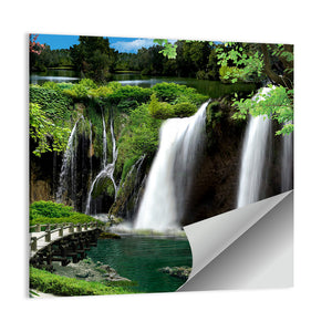 Scenic Forested Waterfall Wall Art