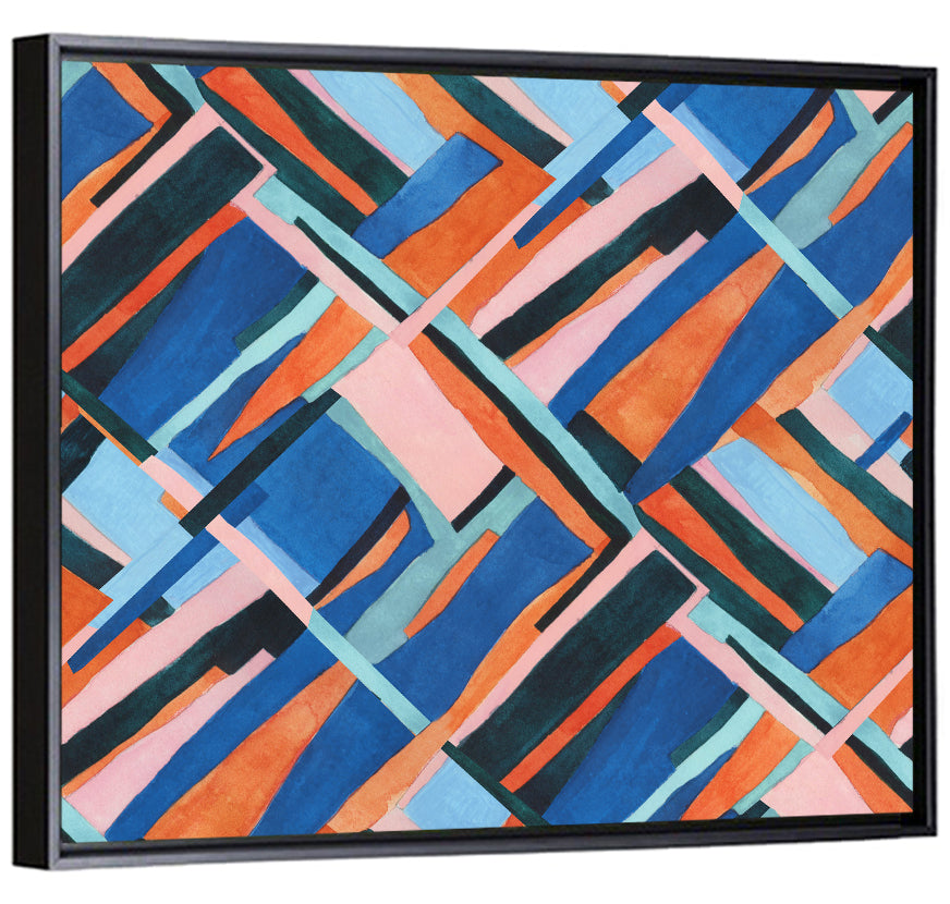 Watercolor Diagonal Grid Wall Art