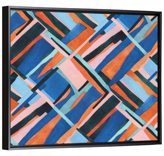 Watercolor Diagonal Grid Wall Art
