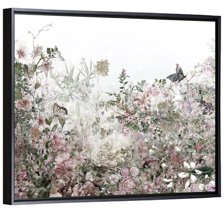 Faded Watercolor Floral Garden Wall Art