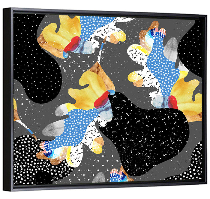 Fluid Leaf Collage Pattern I Wall Art as a framed canvas