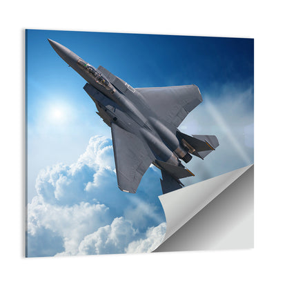 Low Angle Fighter Jet Over Sky Wall Art