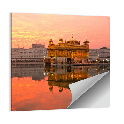 Golden Temple at Sunset Wall Art