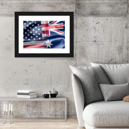 USA & Australia Flag Wall Art