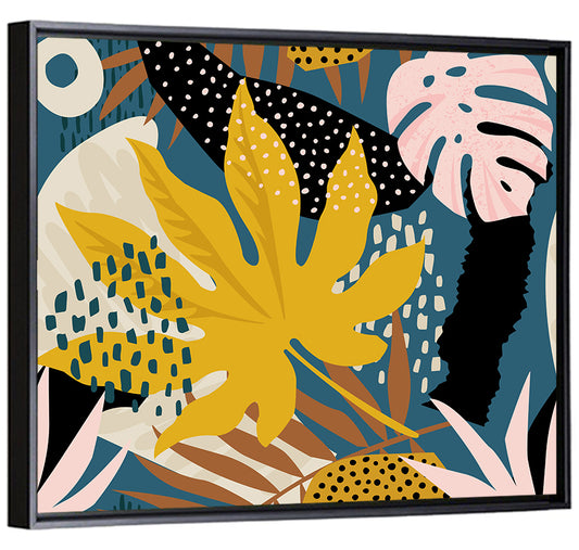 Monstera Leaf Collage Illustration Wall Art