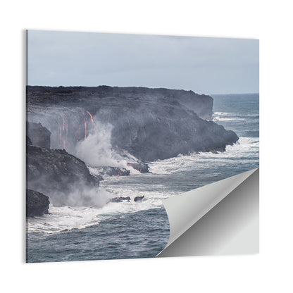 Glowing Lava on Big Island Coast Wall Art