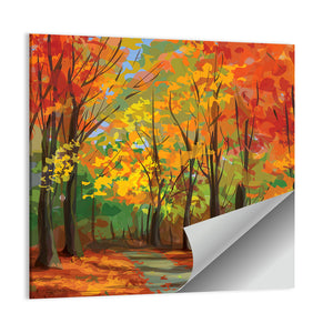 Autumn Pathway In Park Wall Art