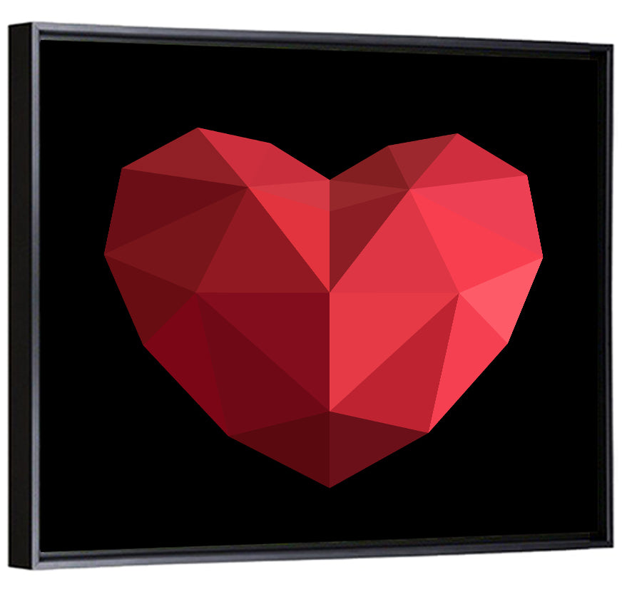 Low-poly Red Heart Wall Art