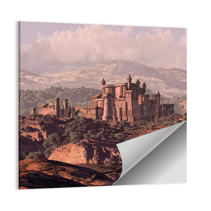 Medieval Fortress on Rocky Plateau Wall Art