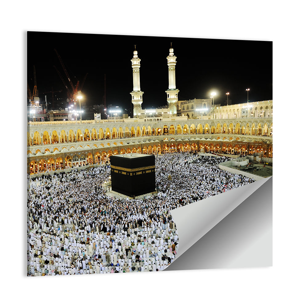 Kaaba Overhead Night View Wall Art