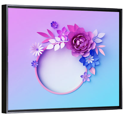 3d Neon Paper Flowers Wall Art