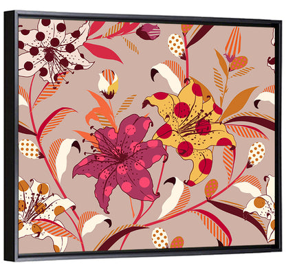 Polka Dot Lily Pattern Wall Art