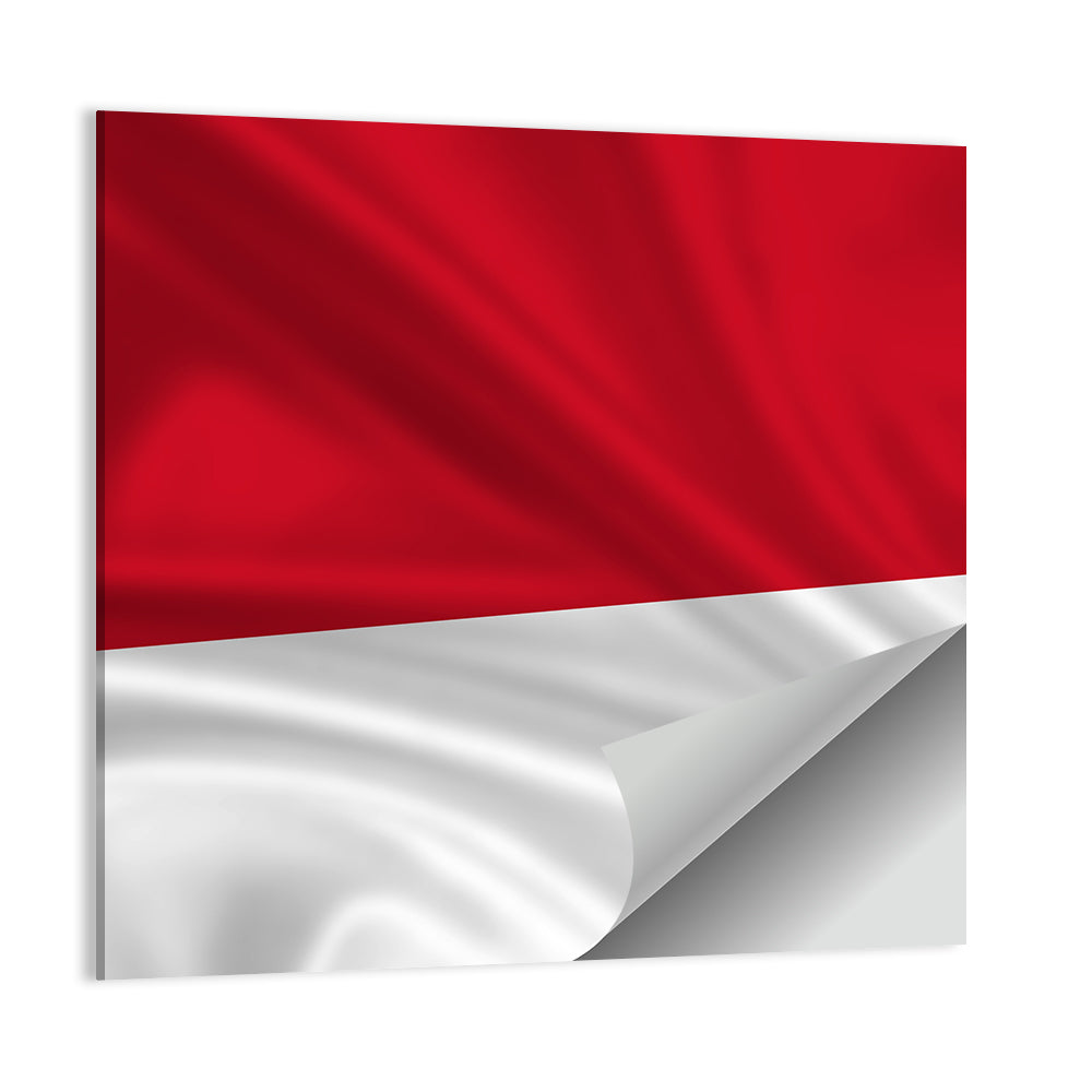 Indonesia Monaco Waving Flag Wall Art
