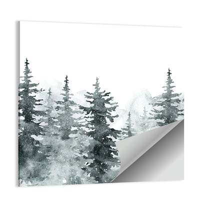 Snowy Pine and Spruce Forest Wall Art
