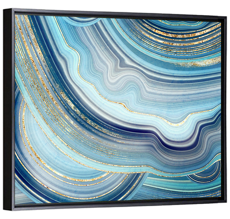 Navy and Gold Agate Slice Wall Art