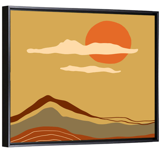 Terracotta Sunset Landscape Wall Art