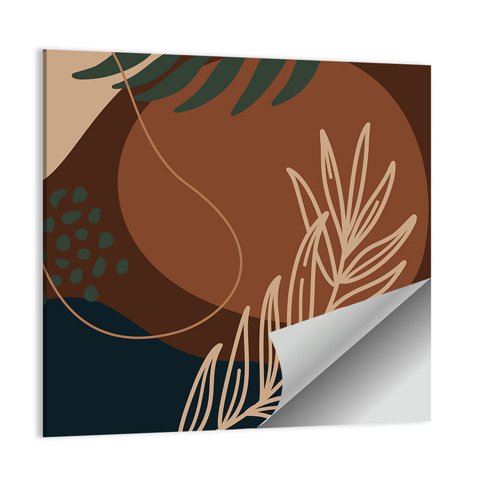 Brown Geometric Palm Leaf Wall Art as a poster print