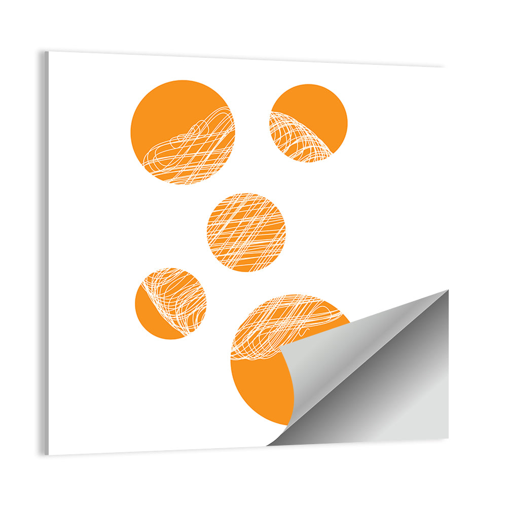 Asymmetrical Orange Circles Wall Art