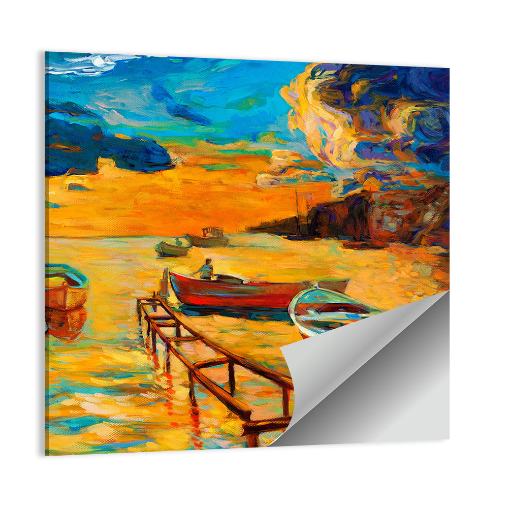 Wooden Pier at Sunset Wall Art