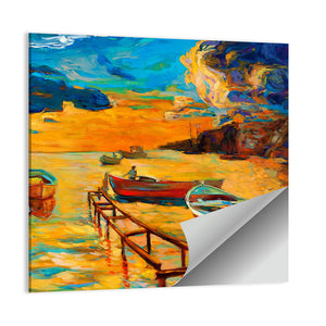 Sunset Over Ocean Artwork Wall Art