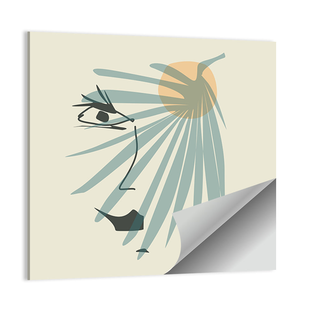 Palm Leaf Profile Line Wall Art