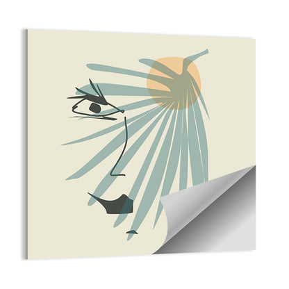 Palm Leaf Profile Line Wall Art