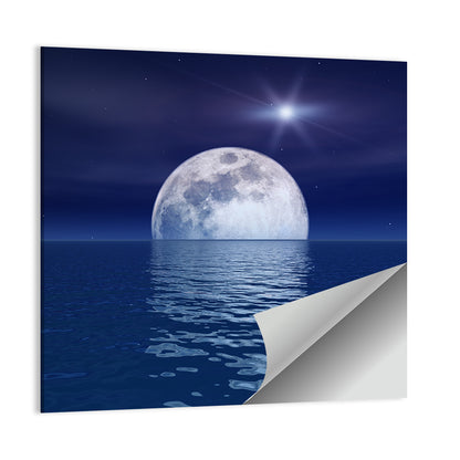 Quasar Star Over Moonlit Sea Wall Art