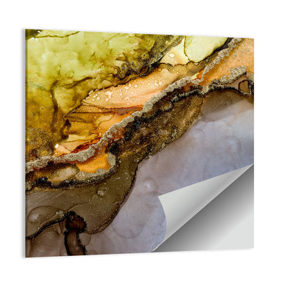 Glittering Vein Alcohol Ink Abstract Wall Art