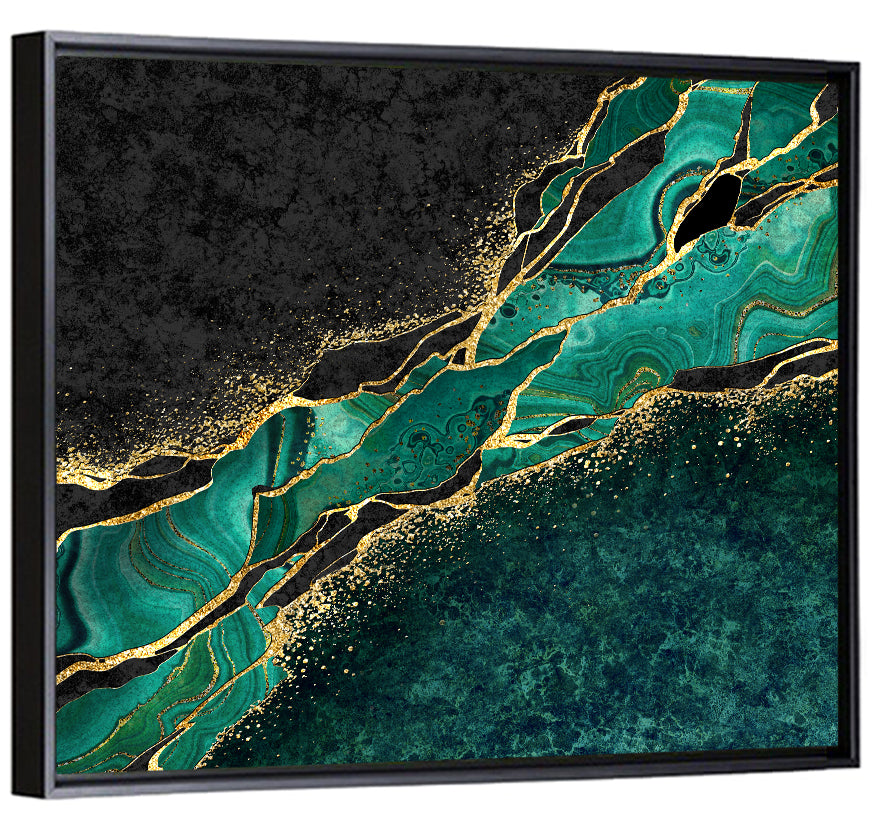 Malachite Marble with Gold Vein Wall Art