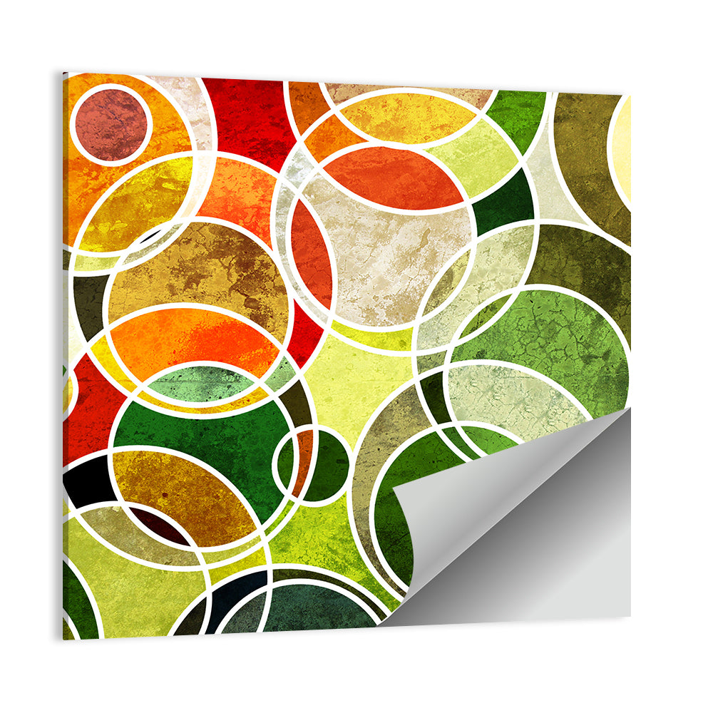 Layered Grunge Circles Wall Art