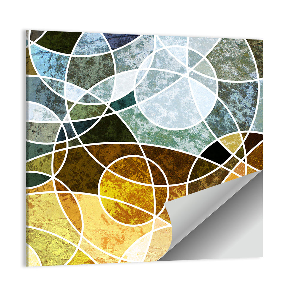 Weathered Geometric Mosaic Wall Art
