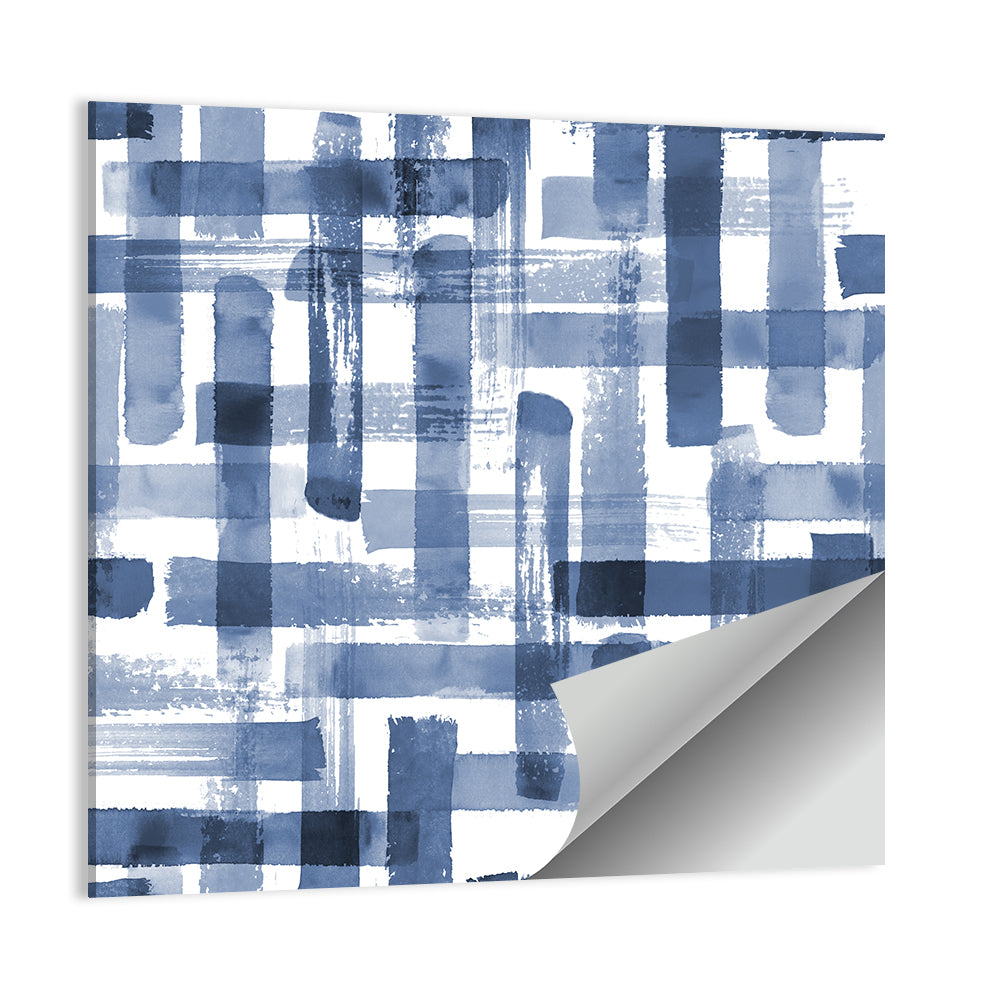 Indigo Brushstrokes Grid Wall Art