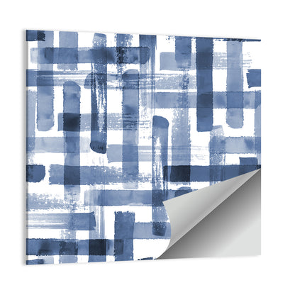 Indigo Brushstrokes Grid Wall Art