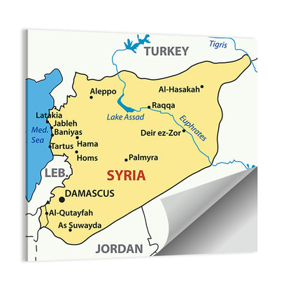 Map of Syria Wall Art