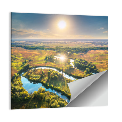 Meandering River at Summer Sunrise Wall Art