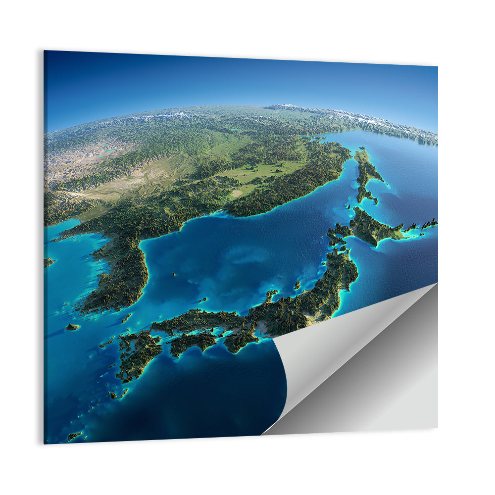 Japanese Archipelago Aerial View Wall Art