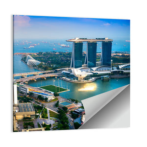 Singapore City Skyline At Sunset Wall Art