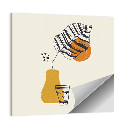 Striped Leaf Minimalist Botanical Wall Art